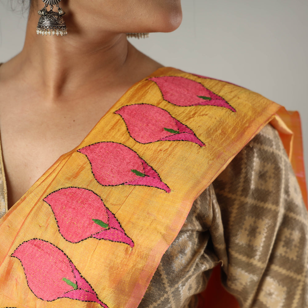 Kantha Embroidery Saree