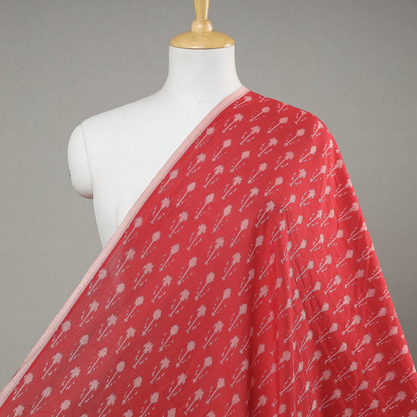 Red - Pochampally Ikat Handloom Mercerised Cotton Fabric