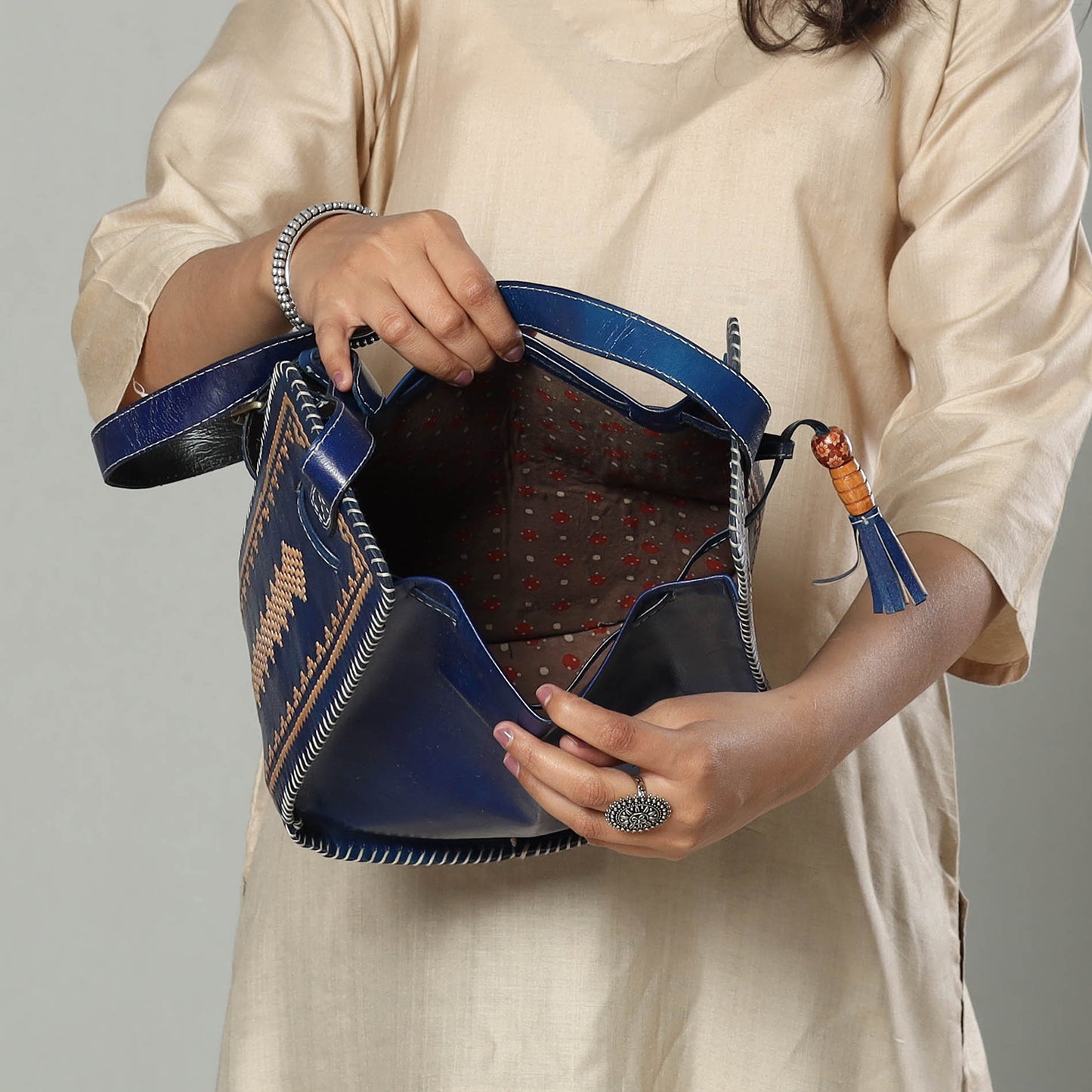 Handcrafted Kutch Leather Potli Sling Bag