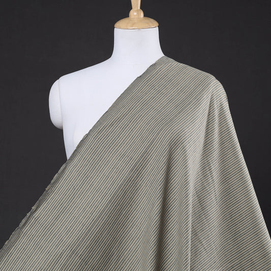Beige - Stripes Multicolour Jhiri Pure Handloom Cotton Fabric