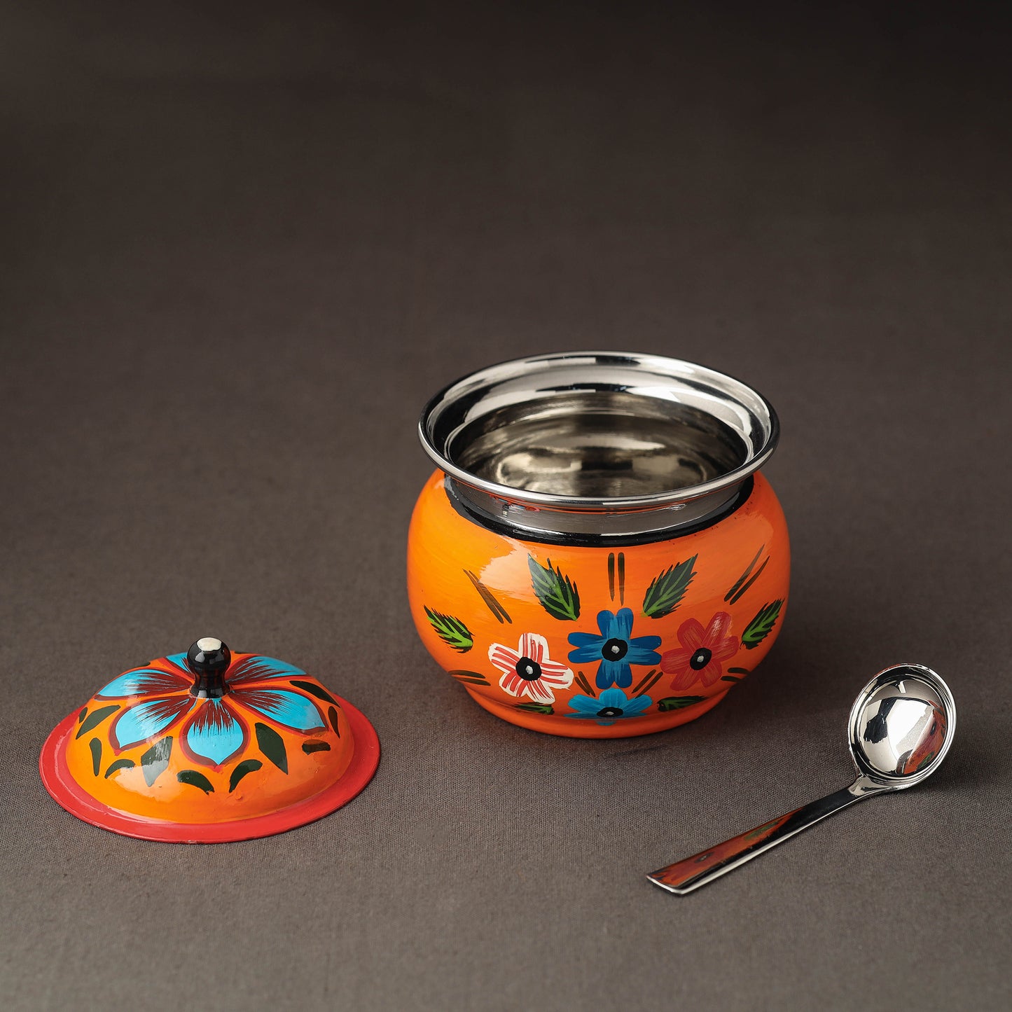 Steel Ghee Pot with Spoon