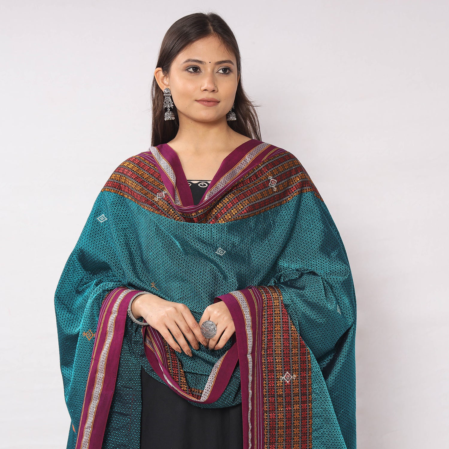  Hand Embroidery Cotton Dupatta