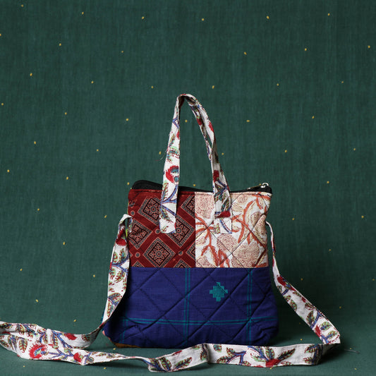 Multicolor - Patchwork Block Printed Cotton Fabric Sling Bag