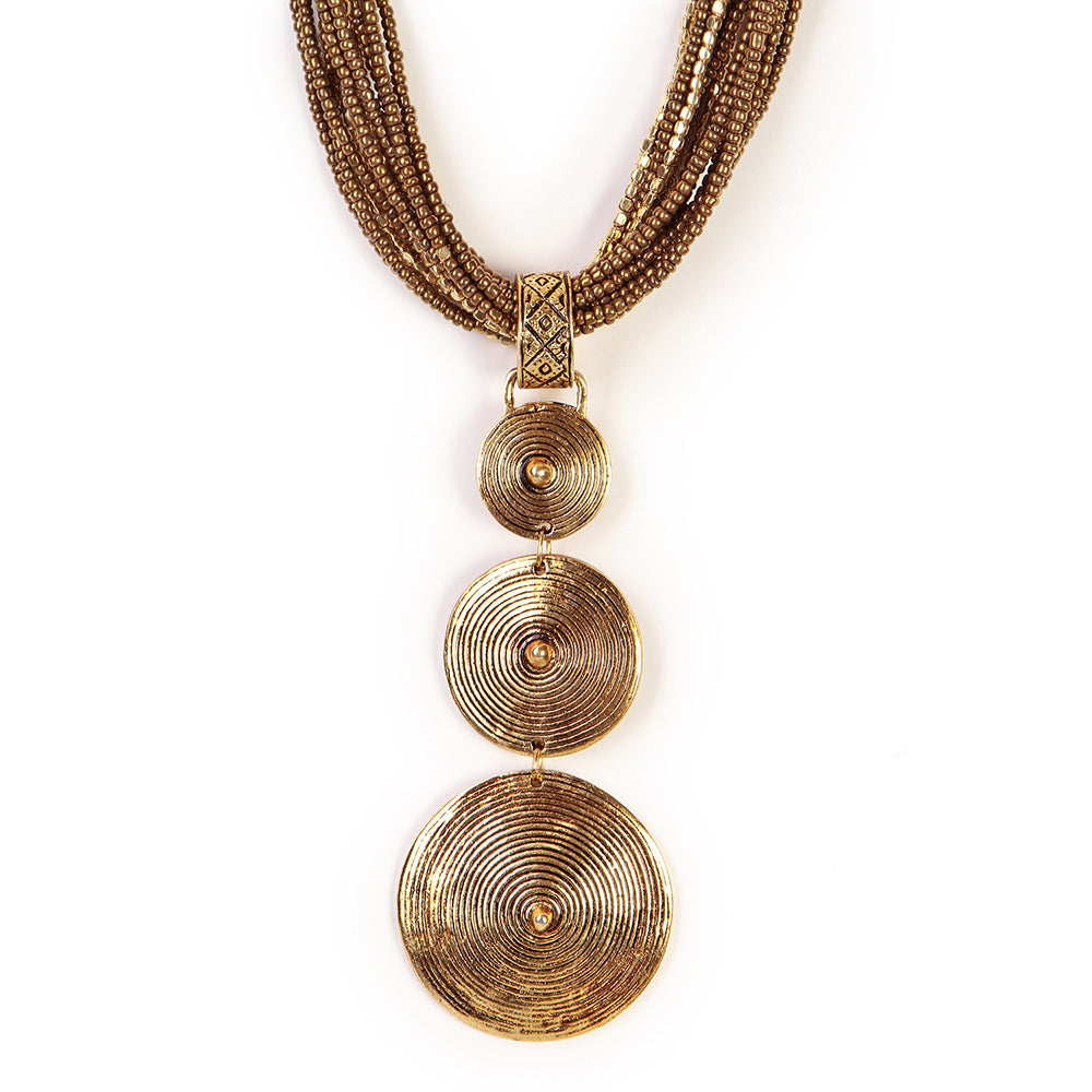 gold beadwork necklace