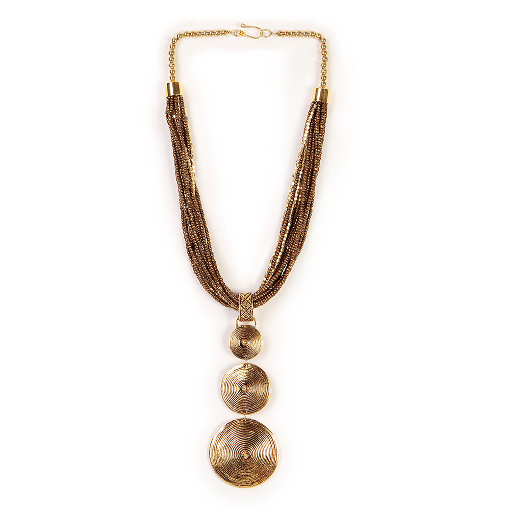 Handcrafted Gold Beads Necklace by Bamboo Tree Jewels