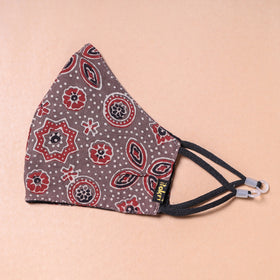  Ajrakh Block Printed Cotton 3 Layer Snug Fit Face Cover 