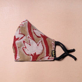 Bindass Block Printed Cotton 3 Layer Snug Fit Face Cover 