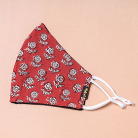  Bagru Block Printed Cotton 3 Layer Snug Fit Face Cover 