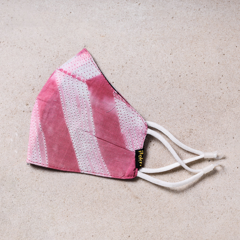  Shibori Tie-Dye Cotton 3 Layer Snug Fit Face Cover 