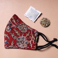 Kalamkari Block Printed Cotton 3 Layer Snug Fit Face with Herb Pocket