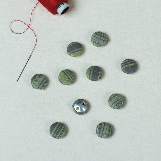 Buttonbaaz Handmade Fabric Button Small (Set of 10)
