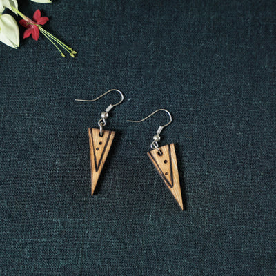 Hand Carved Bamboo Wooden Earrings