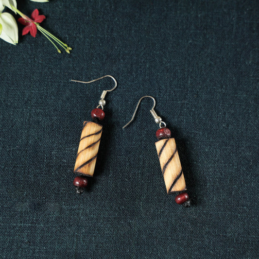 Hand Carved Bamboo Wooden Earrings