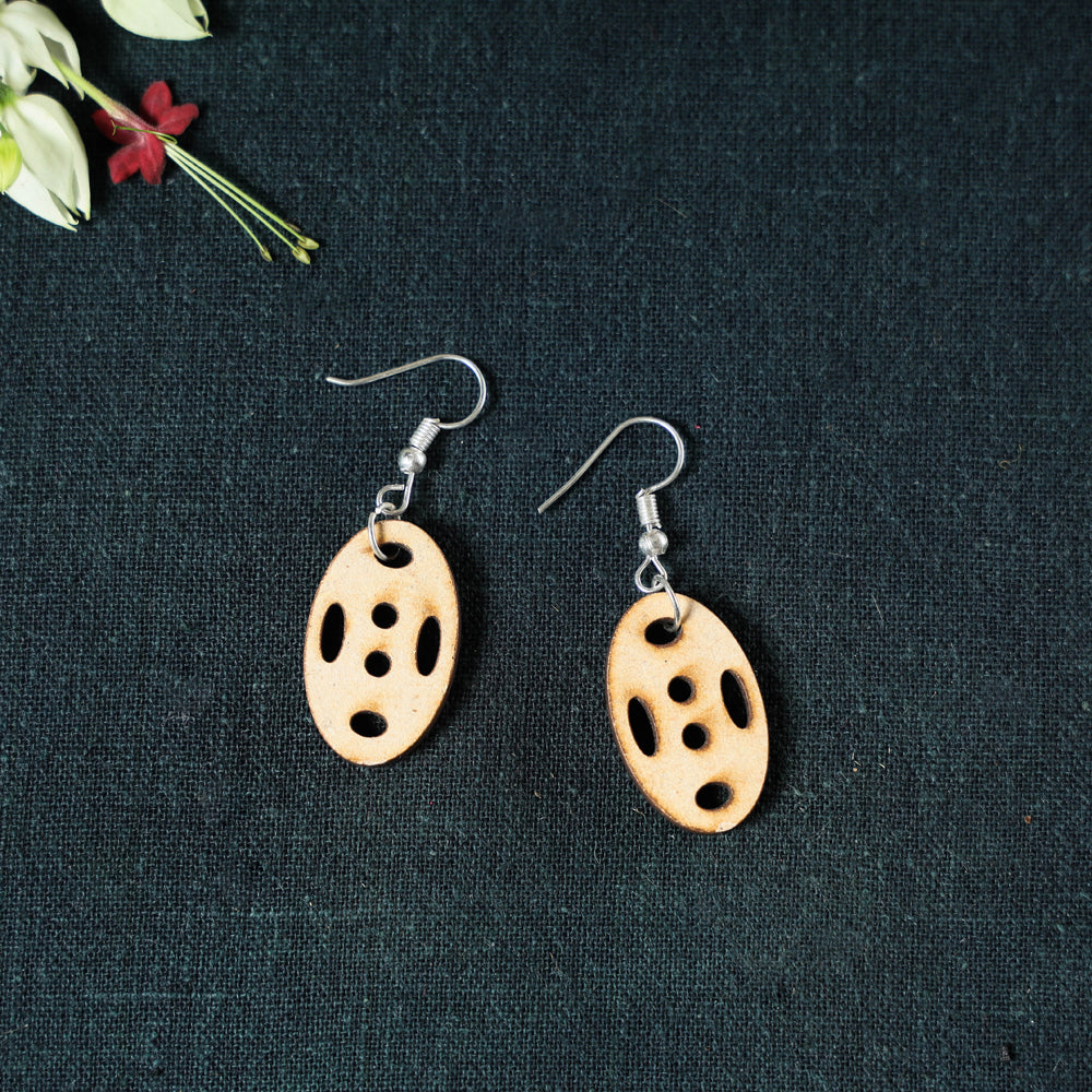 Hand Carved Bamboo Wooden Earrings