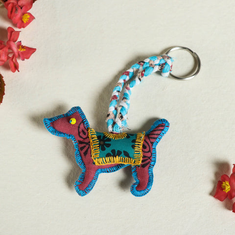 Dog - Katran Artwork Kantha Stitch Funky Keychain