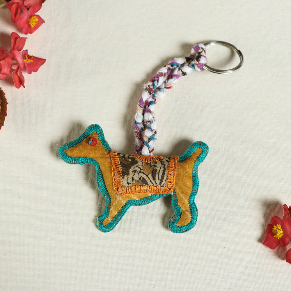 Dog - Katran Artwork Kantha Stitch Funky Keychain
