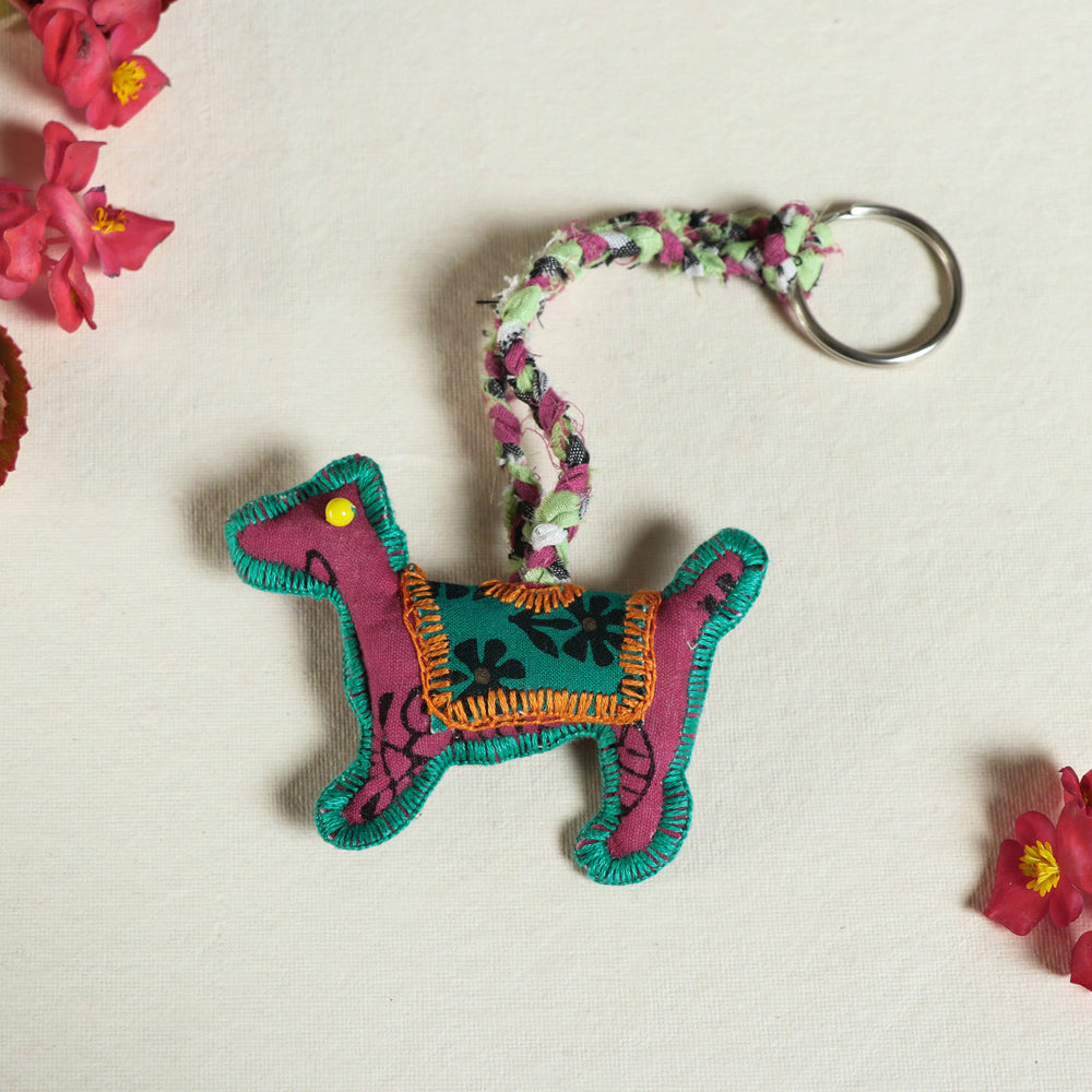 Dog - Katran Artwork Kantha Stitch Funky Keychain