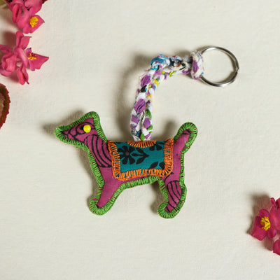 Dog - Katran Artwork Kantha Stitch Funky Keychain