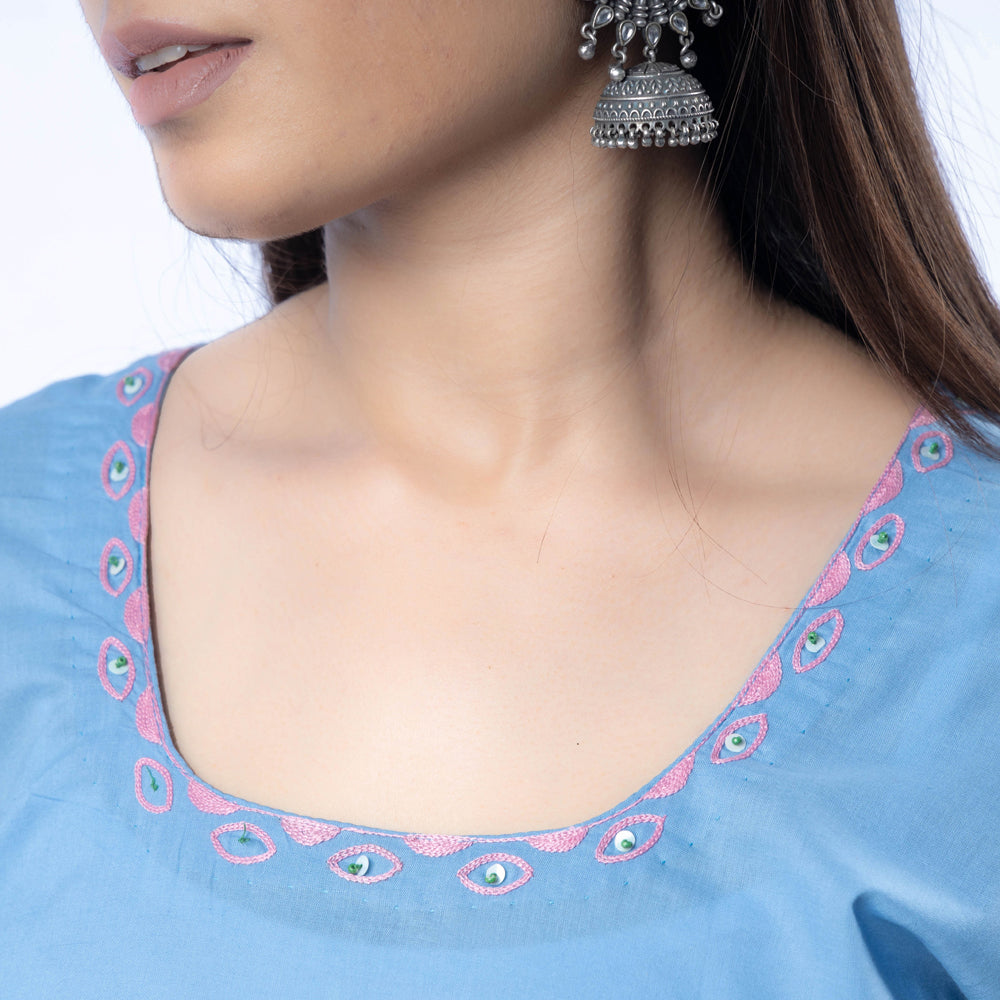 embroidered cotton kurta 