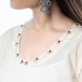 Hand Embroidered Cotton Long Kurta for Women