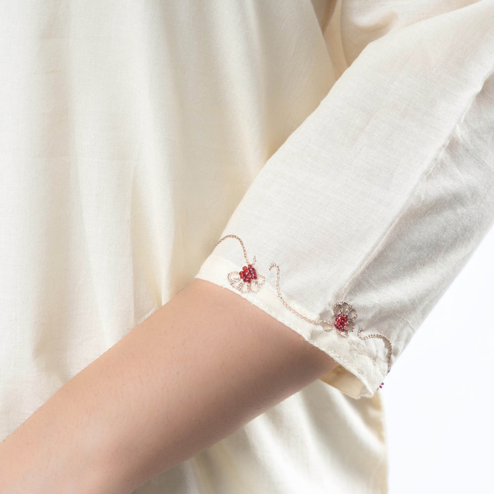 Hand Embroidered Cotton Long Kurta for Women