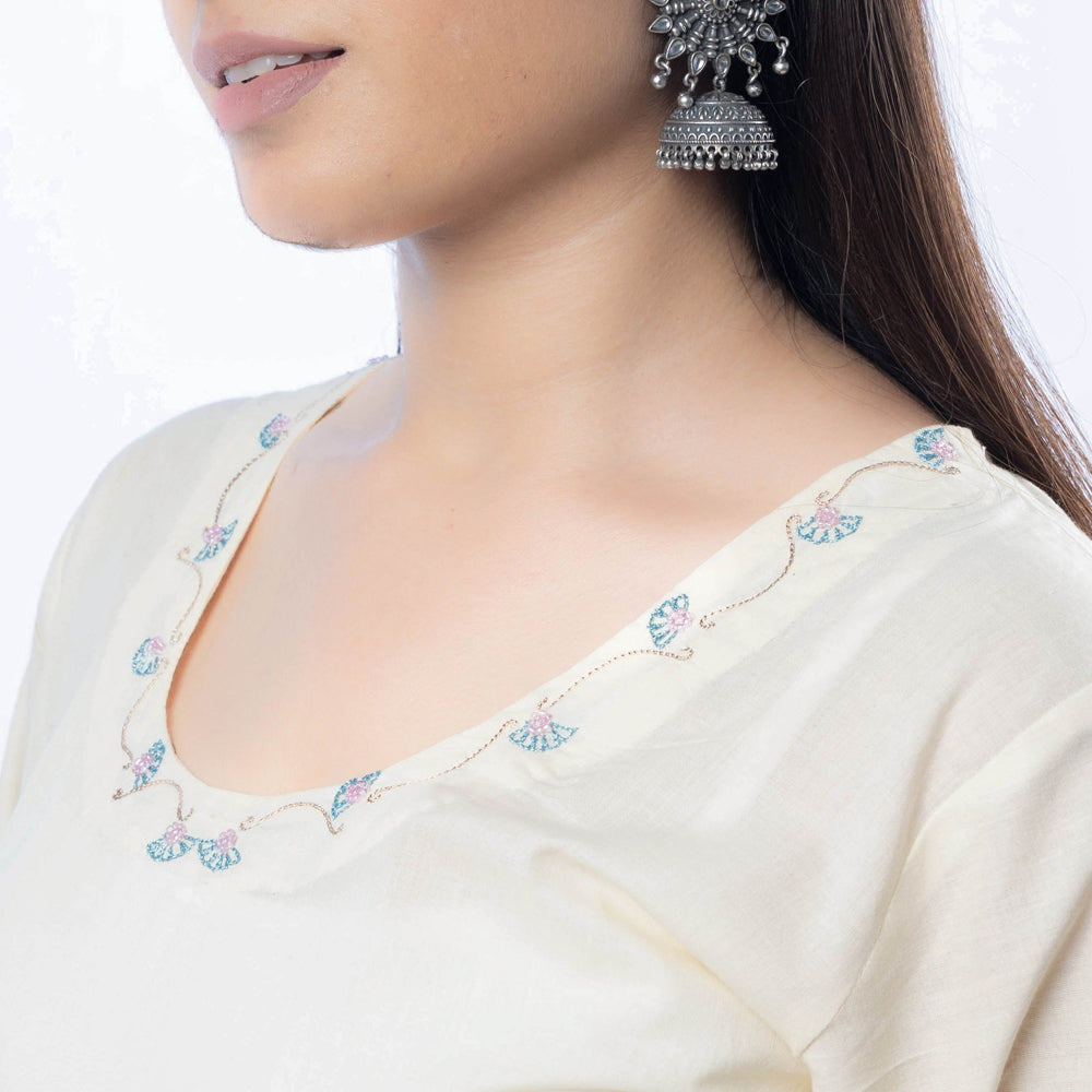 embroidered cotton kurta 