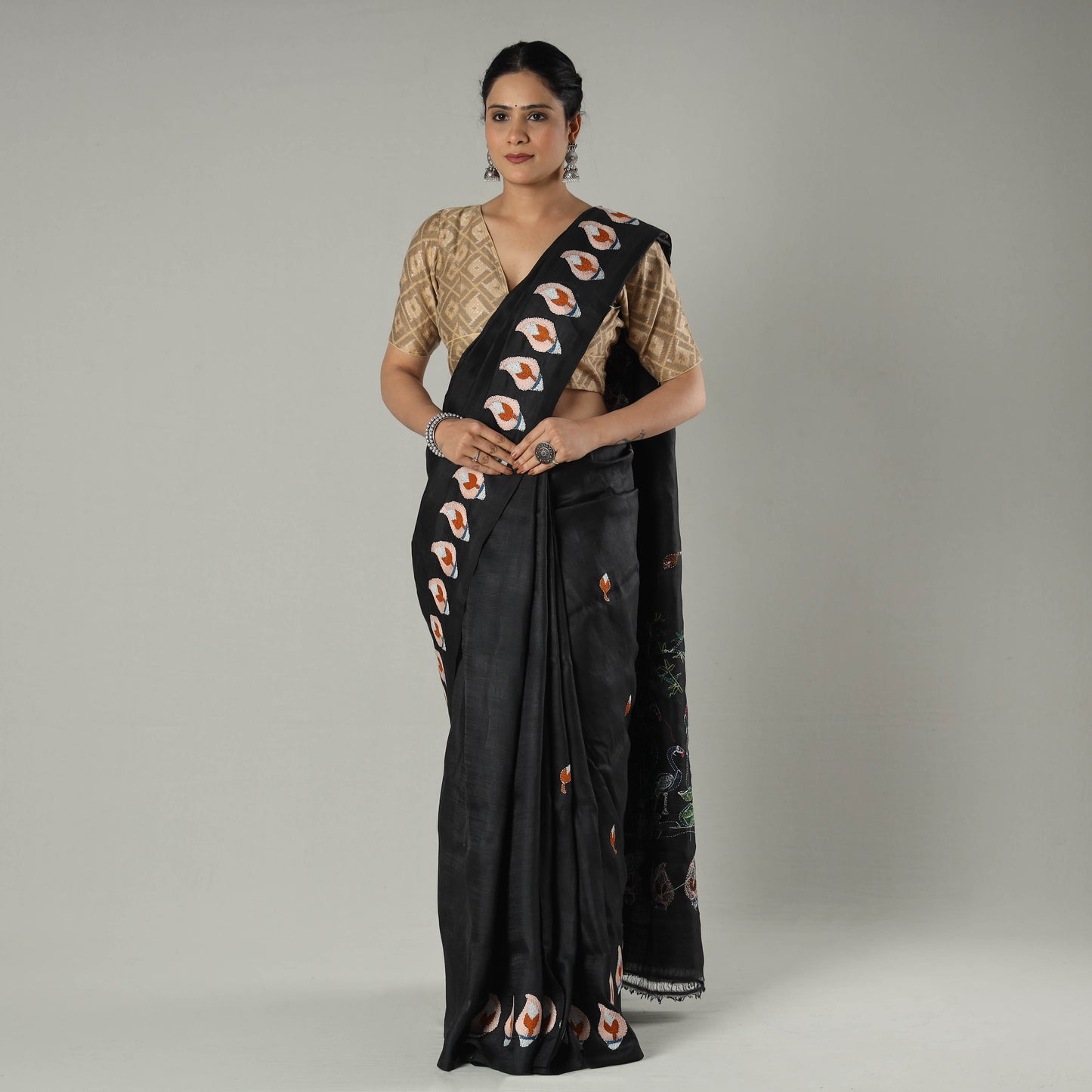 Kantha Embroidery Saree