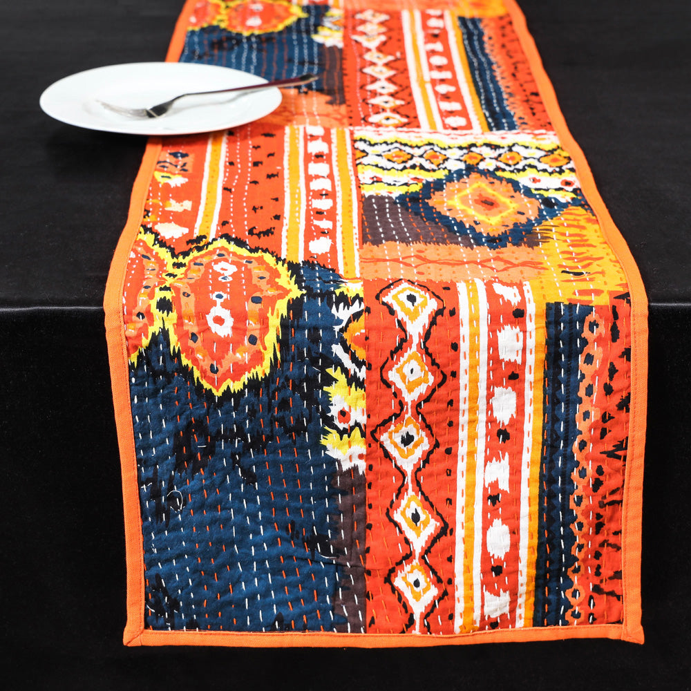 Kantha Work Printed Cotton Table Runner