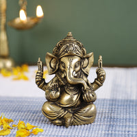 Brass Metal Handcrafted Lord Ganesha (2 x 3 in)