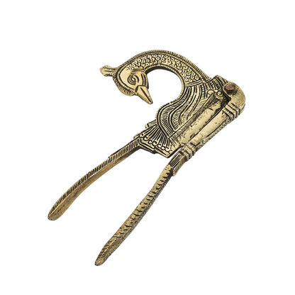 Brass Metal Handcrafted Decorative Nut Cutter (5.6 x 3.5 in)