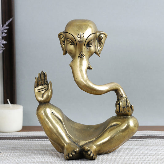 Brass Metal Handcrafted Modern Lord Ganesha (4 x 6.5 in)