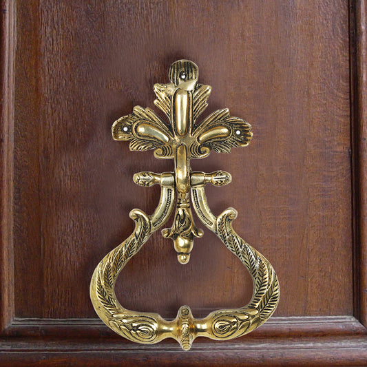 Brass Metal Handcrafted Old Style Door Knocker (10.6 x 7.1 in)