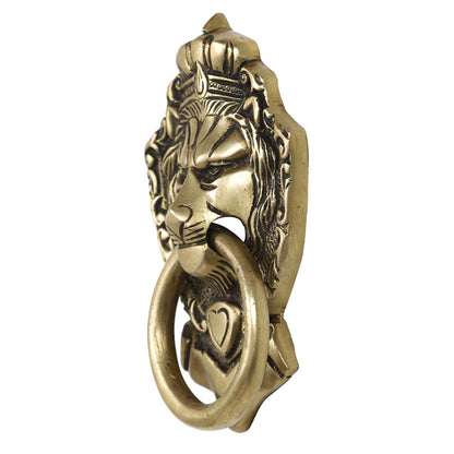 Brass Metal Handcrafted Lion Door Knocker (6 x 3.6 in)