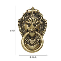 Brass Metal Handcrafted Lion Door Knocker (6 x 3.6 in)