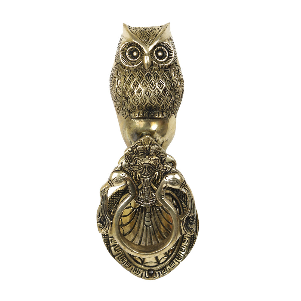 Brass Metal Handcrafted Owl Door Knocker