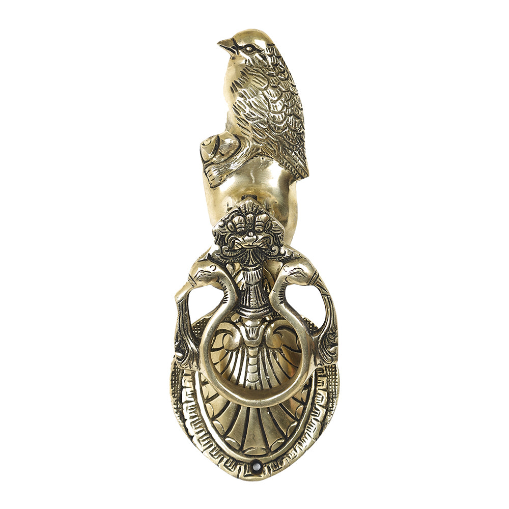 Brass Metal Handcrafted Bird Door Knocker (9.5 x 3.5 in)