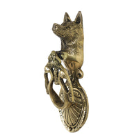 Brass Metal Handcrafted Dog Door Knocker (8.7 x 3.5 in)