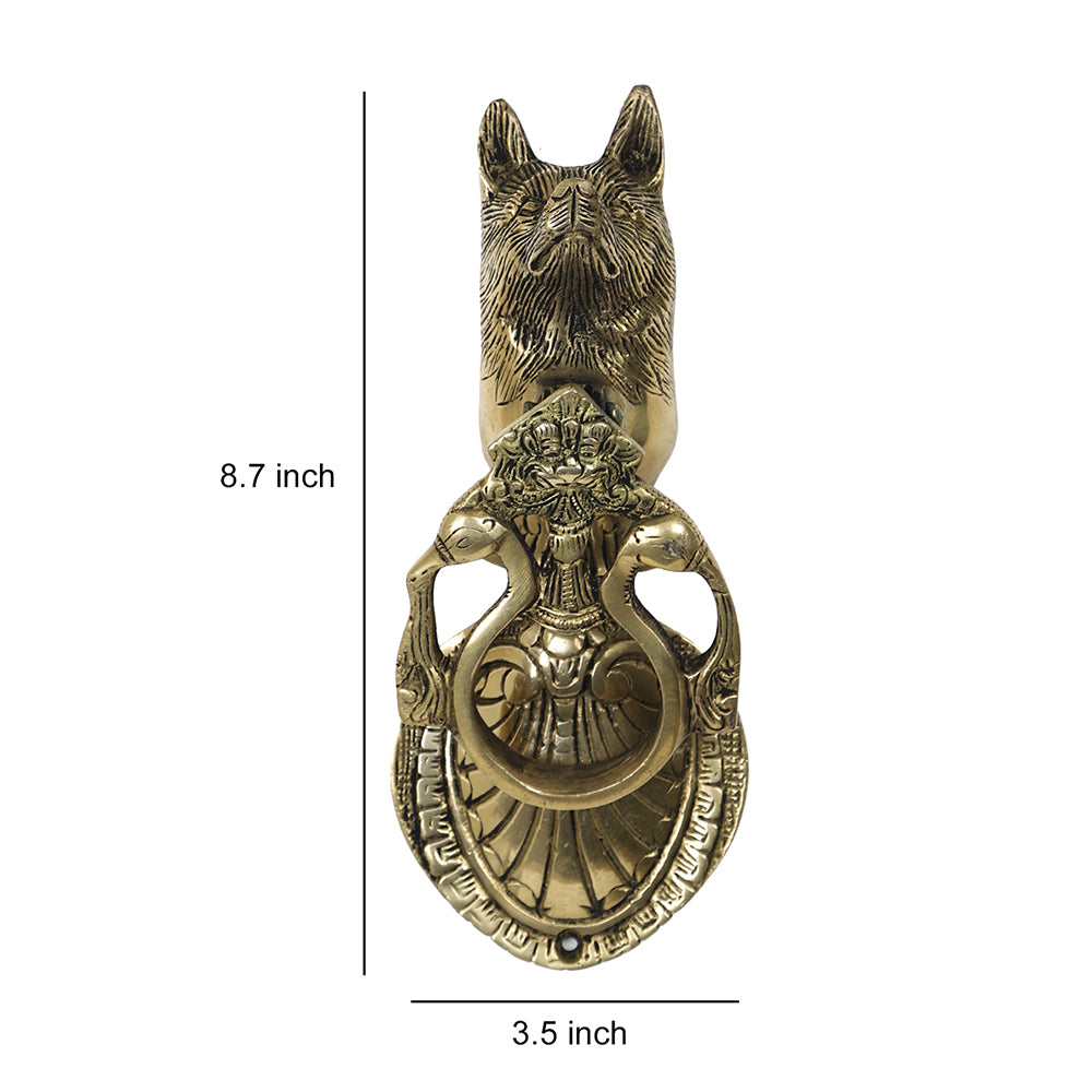 Brass Metal Handcrafted Dog Door Knocker (8.7 x 3.5 in)