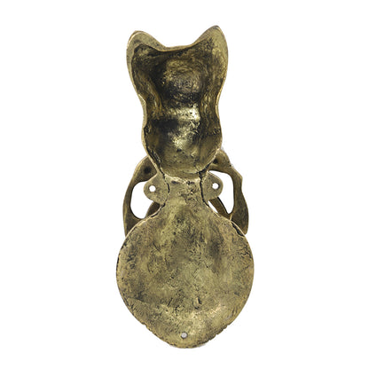 Brass Metal Handcrafted Cat Door Knocker (8.5 x 3.5 in)