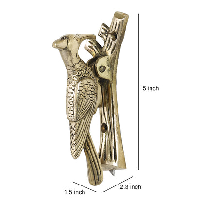 Brass Metal Handcrafted Bird Door Knocker (5 x 1.5 in)