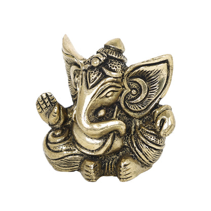 Brass Metal Handcrafted 2 Hands Lord Ganesha (1.5 x 3 in)