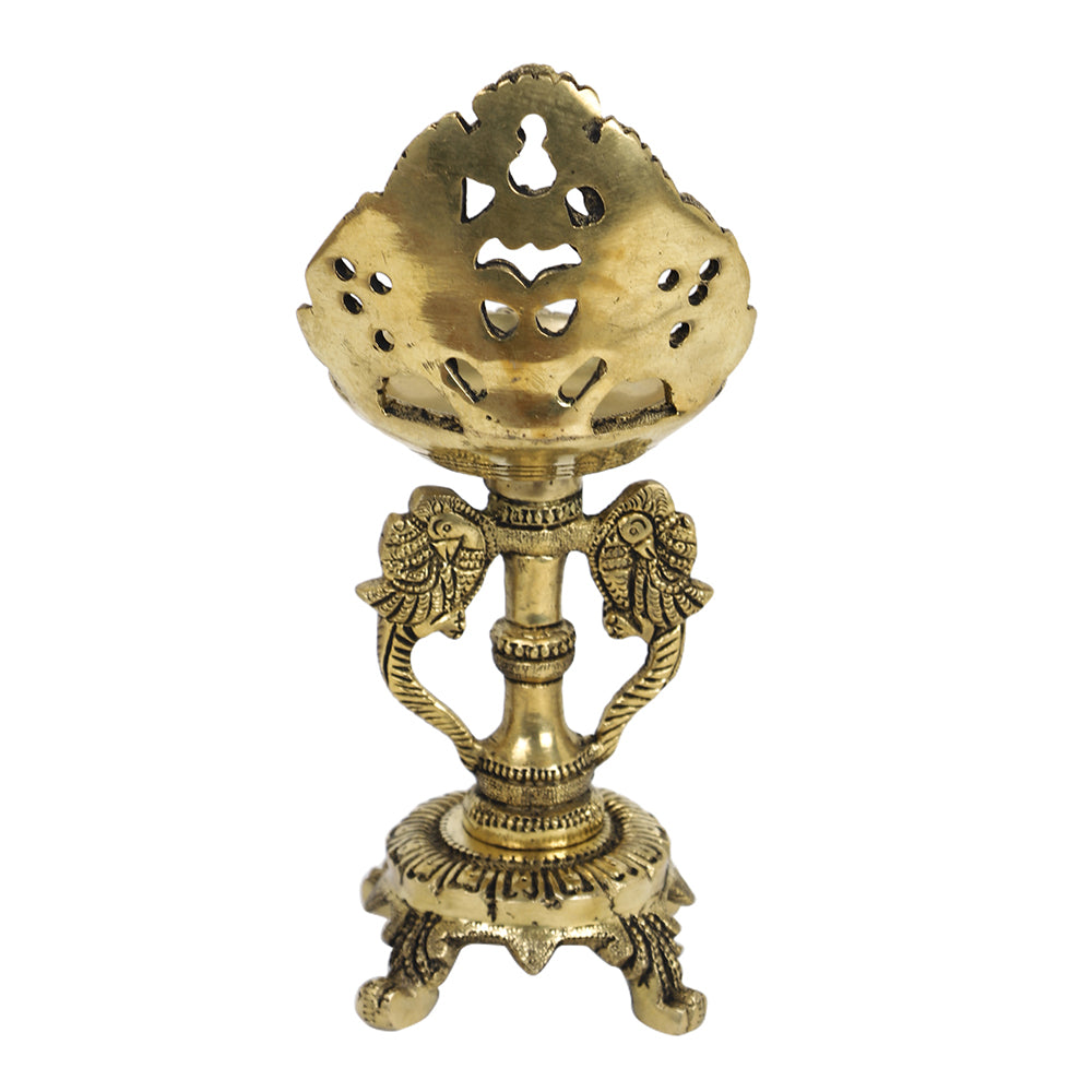 Brass Metal Handcrafted Bird Lamp Diya (3.6 x 3.6 in)