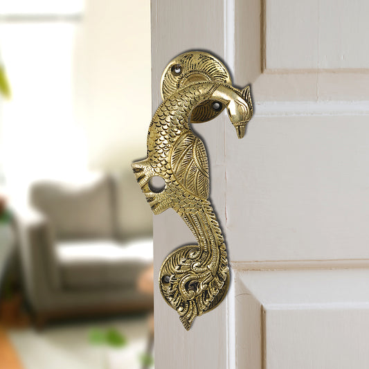 Brass Metal Handcrafted Bird Door Handle (7.2 x 2 in)
