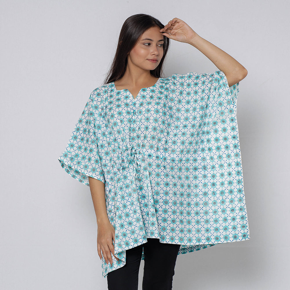 Sanganeri Block Print Cotton Kaftan (Short)