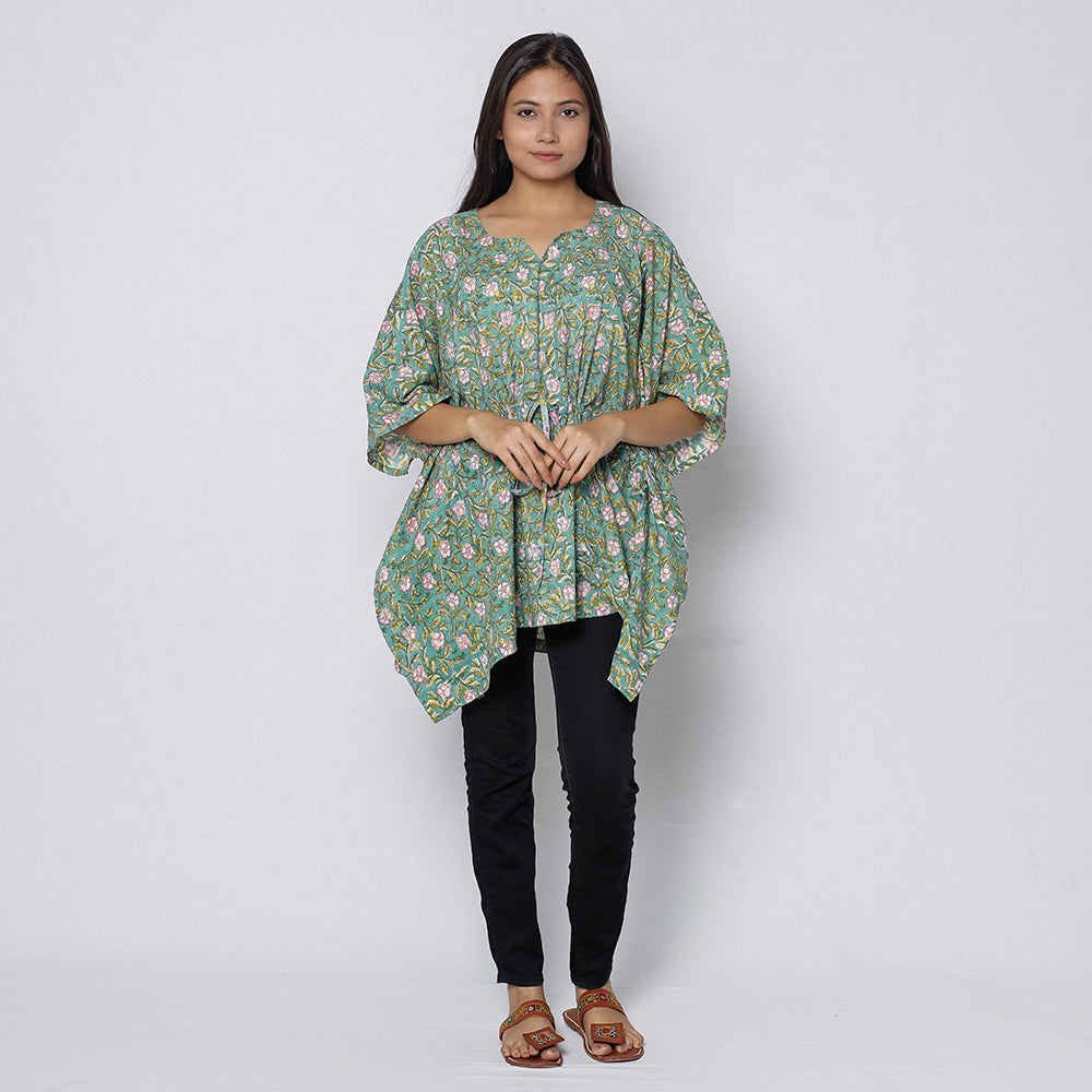 Sanganeri Block Print Cotton Kaftan (Short)