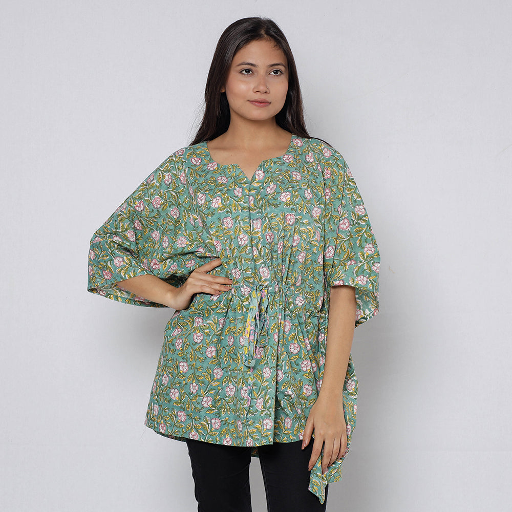 Sanganeri Block Print Cotton Kaftan (Short)