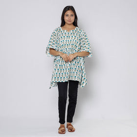 Sanganeri Block Print Cotton Kaftan (Short)