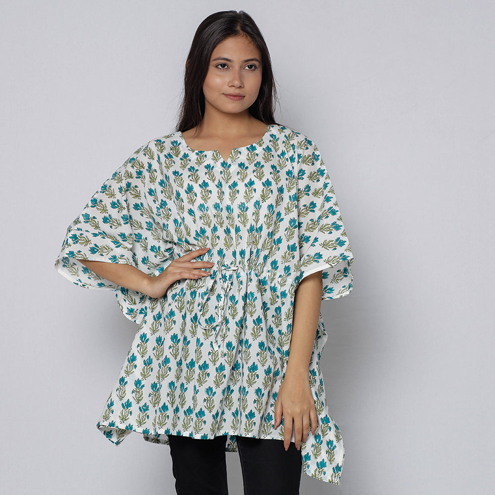 Sanganeri Block Print Cotton Kaftan (Short)