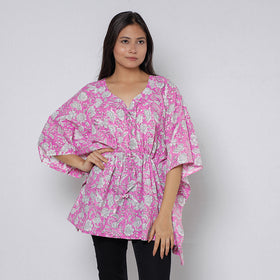 Sanganeri Block Print Cotton Kaftan (Short) 