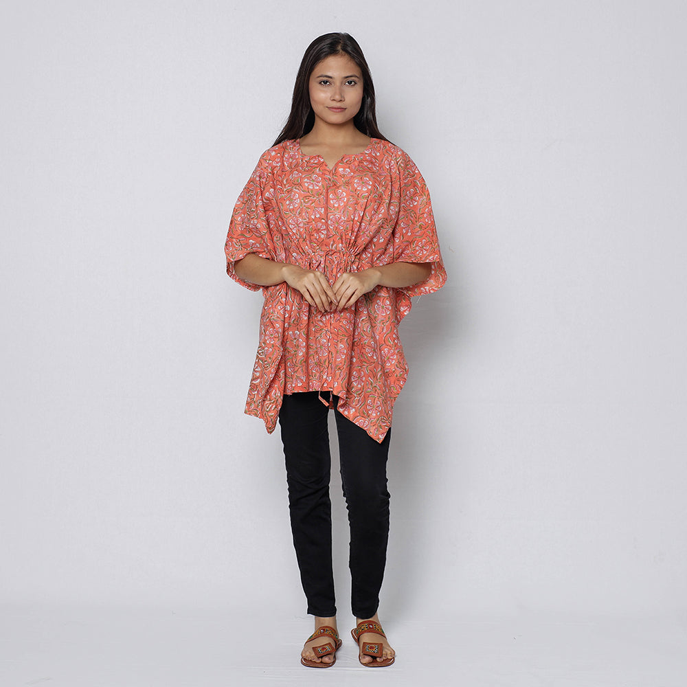 Sanganeri Block Print Cotton Kaftan (Short)